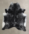 Salt and Pepper Black X-Large Brazilian Cowhide Rug 7'3