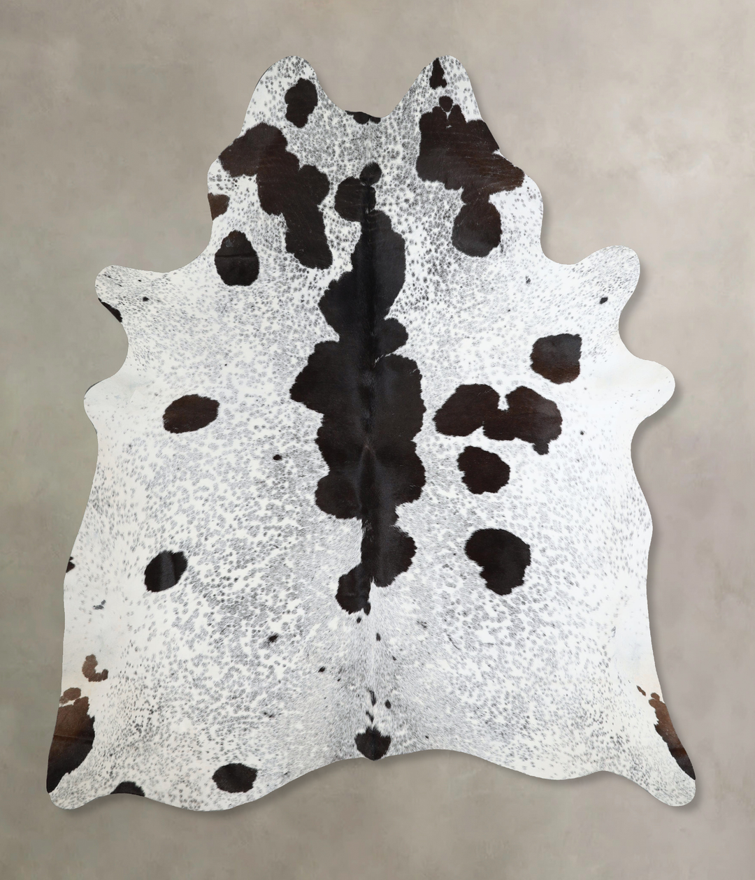 Salt and Pepper Black X-Large Brazilian Cowhide Rug 7'7"H x 6'4"W #A44