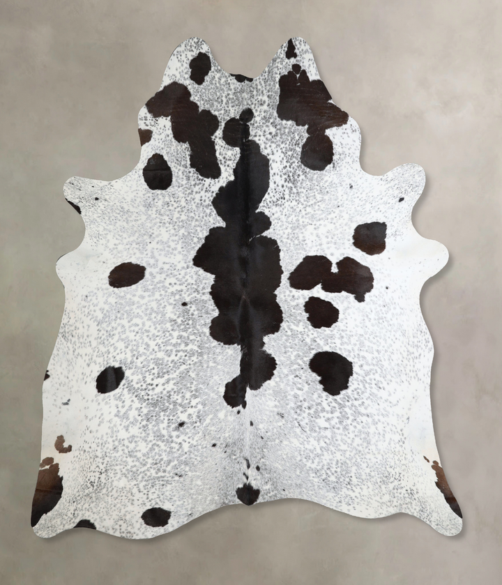 Salt and Pepper Black X-Large Brazilian Cowhide Rug 7'7"H x 6'4"W #A44680 by Hudson Hides