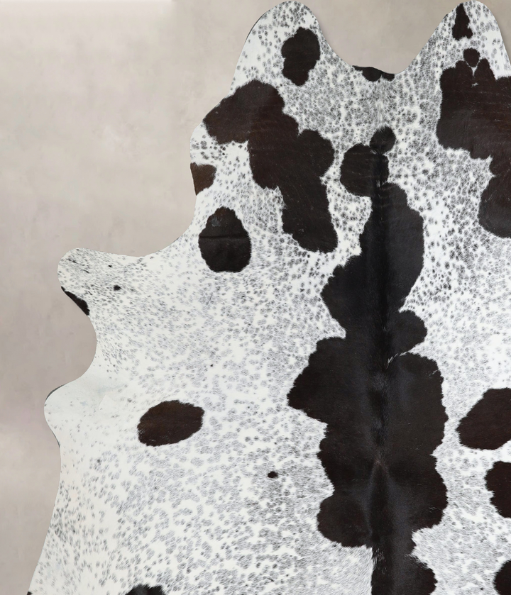 Salt and Pepper Black X-Large Brazilian Cowhide Rug 7'7"H x 6'4"W #A44680 by Hudson Hides
