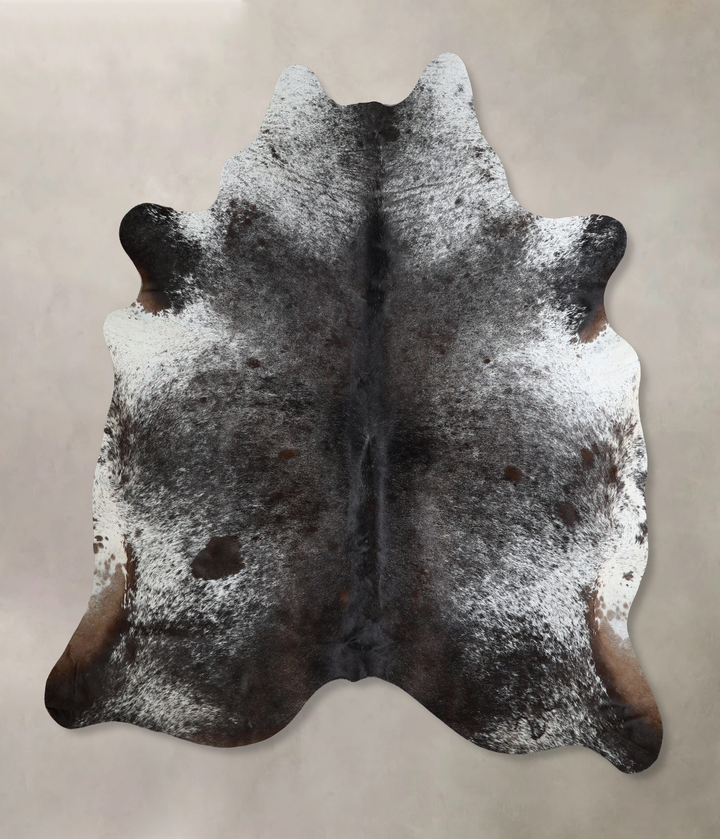 Salt and Pepper Black X-Large Brazilian Cowhide Rug 7'0"H x 6'6"W #A44681 by Hudson Hides