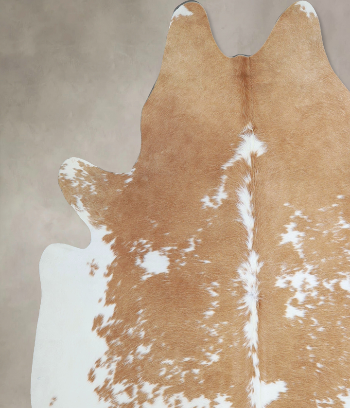 Beige and White XX-Large Brazilian Cowhide Rug 7'9"H x 6'10"W #A44689 by Hudson Hides