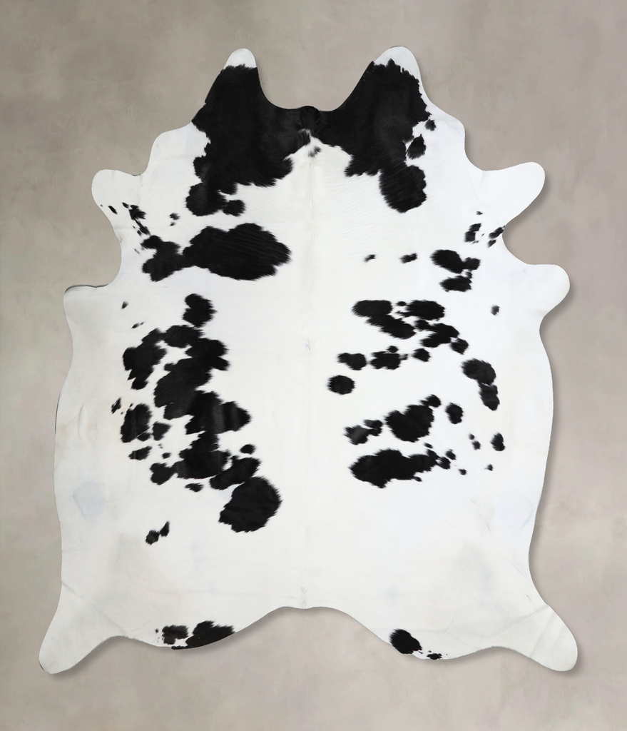 Black and White XX-Large Brazilian Cowhide Rug 7'8"H x 7'0"W #A44695 by Hudson Hides