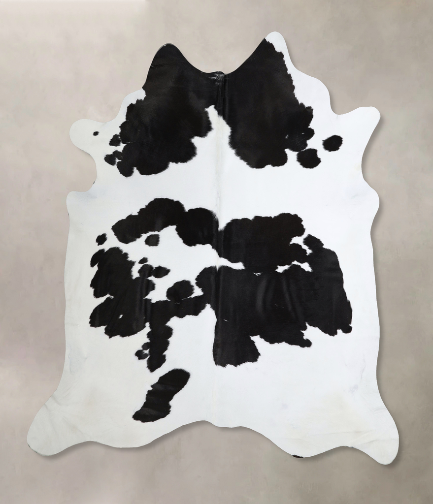 Black and White XX-Large Brazilian Cowhide Rug 7'4"H x 7'1"W #A44696 by Hudson Hides