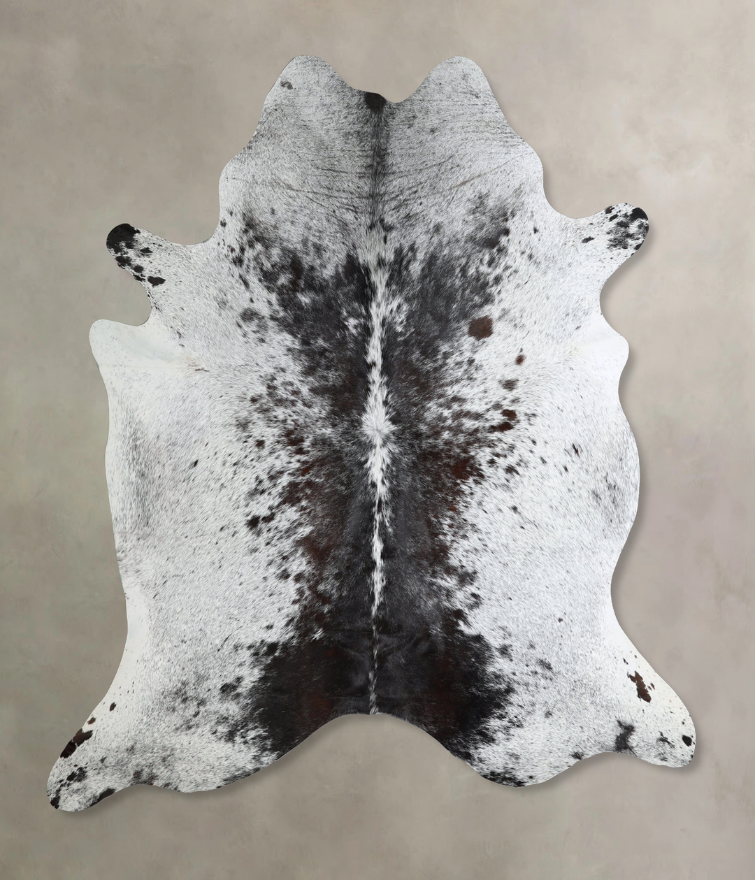 Salt and Pepper Black XX-Large Brazilian Cowhide Rug 7'8"H x 7'0"W #A4