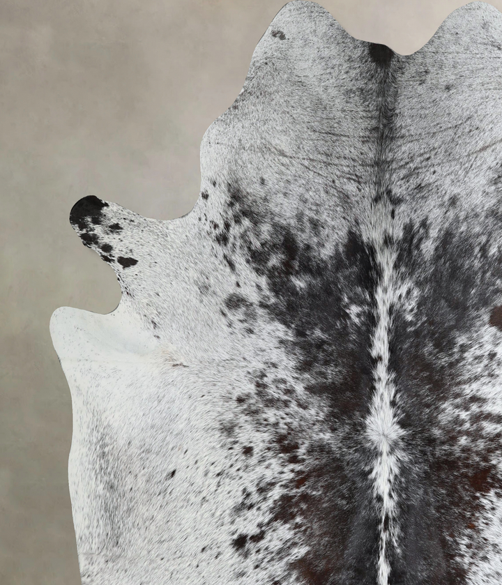 Salt and Pepper Black XX-Large Brazilian Cowhide Rug 7'8"H x 7'0"W #A44698 by Hudson Hides