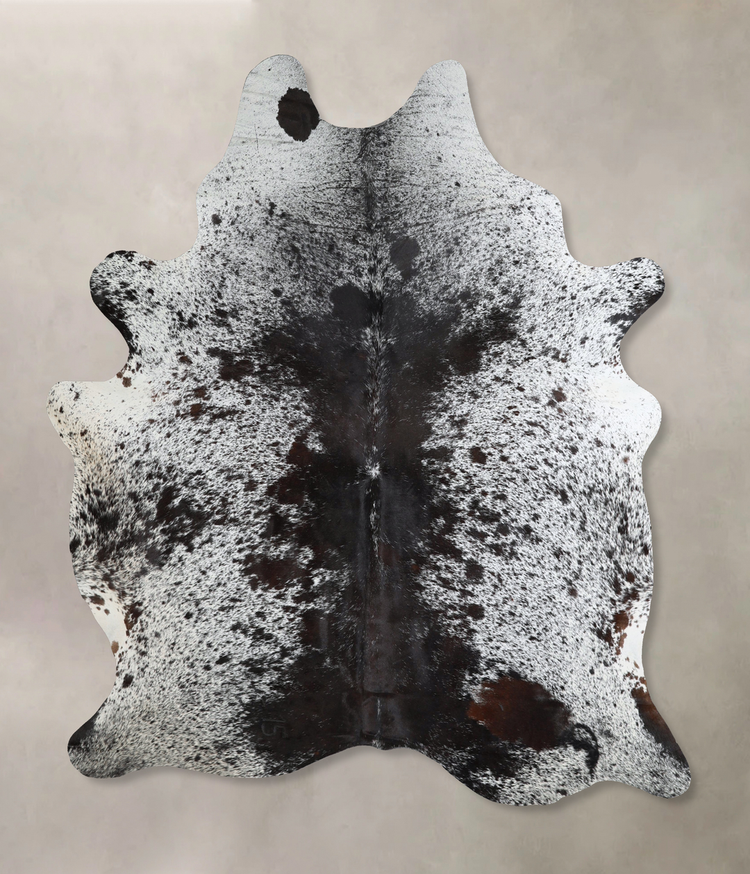Salt and Pepper Black X-Large Brazilian Cowhide Rug 7'6"H x 5'11"W #A4