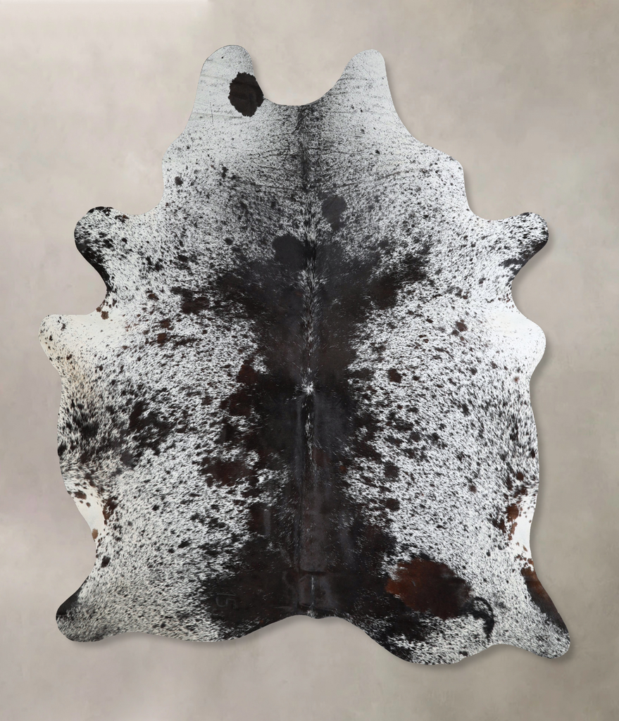 Salt and Pepper Black X-Large Brazilian Cowhide Rug 7'6"H x 5'11"W #A44699 by Hudson Hides