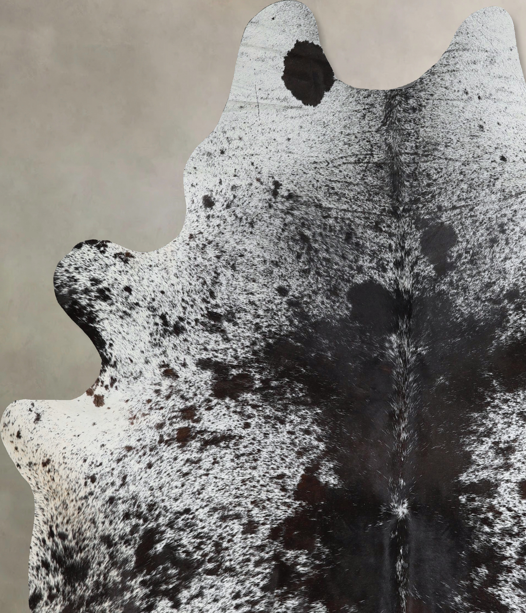 Salt and Pepper Black X-Large Brazilian Cowhide Rug 7'6"H x 5'11"W #A4
