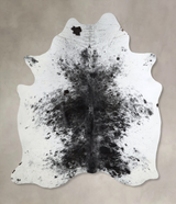 Salt and Pepper Black X-Large Brazilian Cowhide Rug 7'1"H x 6'3"W #A44701 by Hudson Hides