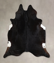 Solid Black XX-Large Brazilian Cowhide Rug 7'10"H x 7'0"W #A44712 by Hudson Hides