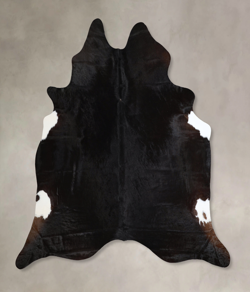 Solid Black XX-Large Brazilian Cowhide Rug 7'10"H x 7'0"W #A44712 by Hudson Hides