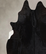 Solid Black XX-Large Brazilian Cowhide Rug 7'10"H x 7'0"W #A44712 by Hudson Hides