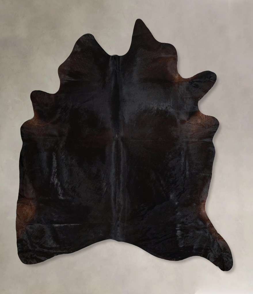 Solid Black XX-Large Brazilian Cowhide Rug 8'0"H x 6'9"W #A44714 by Hudson Hides