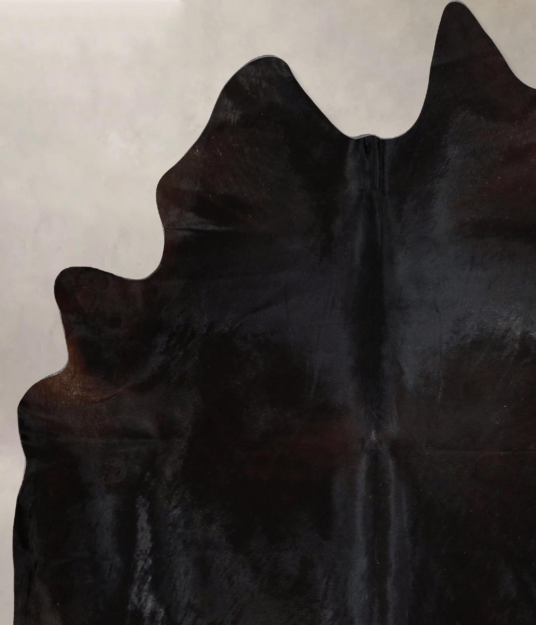 Solid Black XX-Large Brazilian Cowhide Rug 8'0"H x 6'9"W #A44714 by Hu