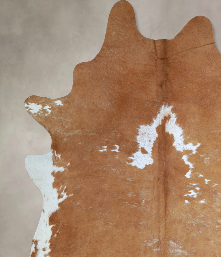 Beige and White XX-Large Brazilian Cowhide Rug 7'9"H x 6'8"W #A44719 by Hudson Hides
