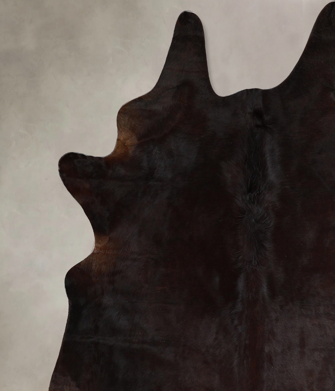 Solid Black X-Large Brazilian Cowhide Rug 7'5"H x 6'5"W #A44723 by Hud