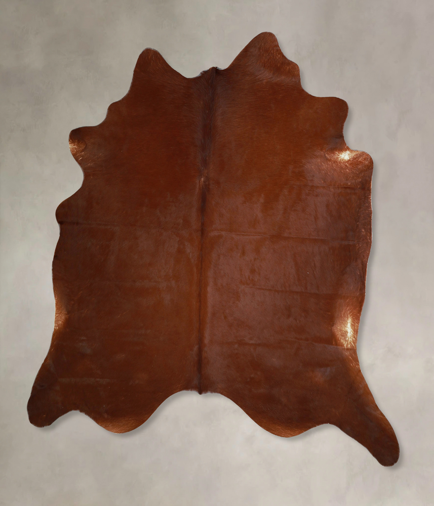 Solid Brown X-Large Brazilian Cowhide Rug 6'10"H x 6'8"W #A44733 by Hudson Hides