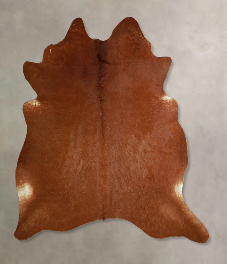 Solid Brown X-Large Brazilian Cowhide Rug 6'8"H x 6'3"W #A44734 by Hudson Hides
