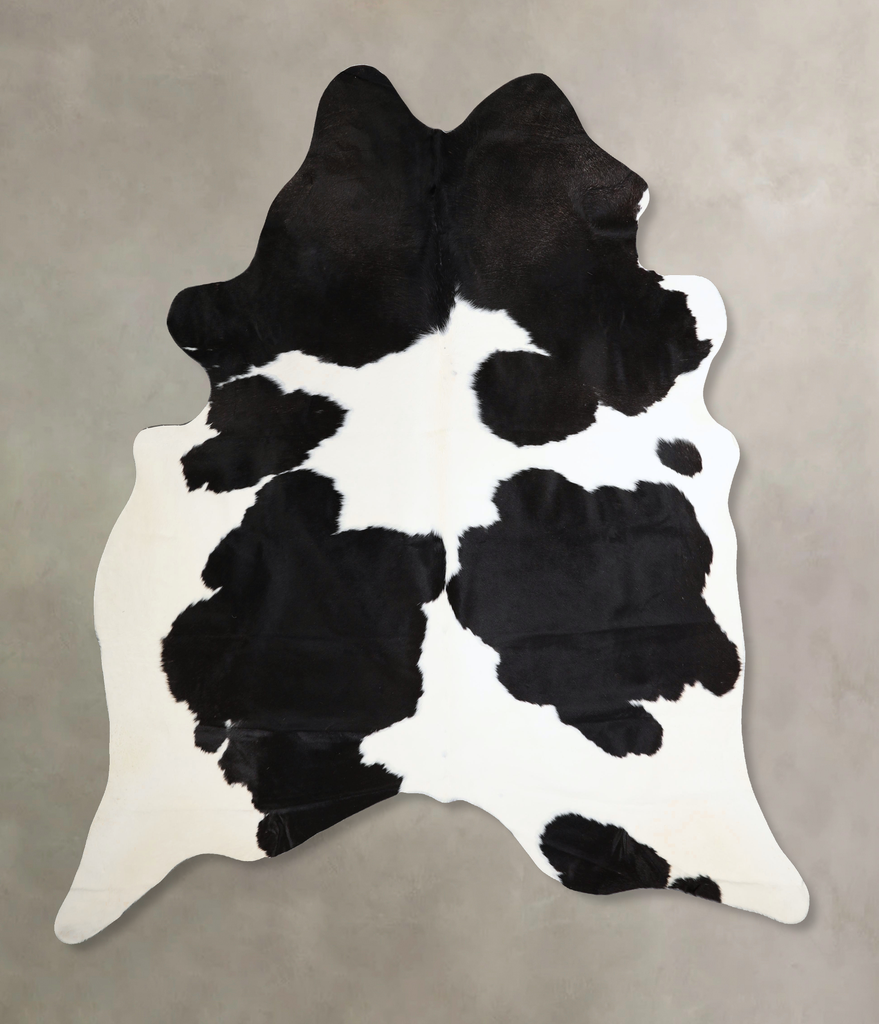 Black and White XX-Large Brazilian Cowhide Rug 8'0"H x 6'11"W #A44751 by Hudson Hides