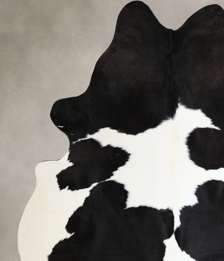 Black and White XX-Large Brazilian Cowhide Rug 8'0"H x 6'11"W #A44751 by Hudson Hides