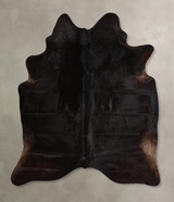 Solid Black X-Large Brazilian Cowhide Rug 6'10"H x 5'10"W #A44778 by Hudson Hides