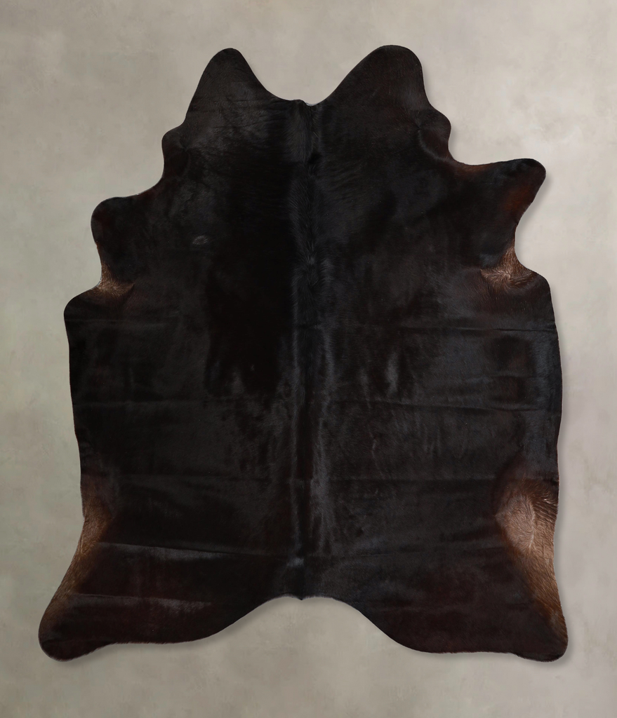 Solid Black X-Large Brazilian Cowhide Rug 6'10"H x 5'10"W #A44778 by Hudson Hides
