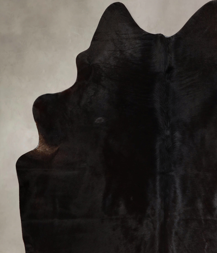 Solid Black X-Large Brazilian Cowhide Rug 6'10"H x 5'10"W #A44778 by Hudson Hides