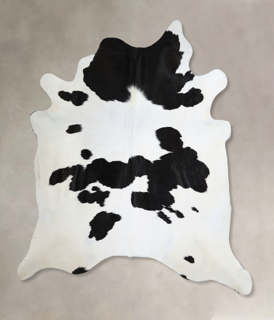 Black and White X-Large Brazilian Cowhide Rug 7'3"H x 6'11"W #A44782 by Hudson Hides