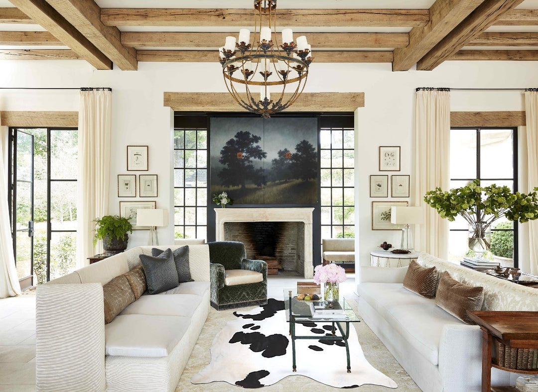 Black and White XX-Large Brazilian Cowhide Rug 8'9"H x 7'4"W #A44783 b