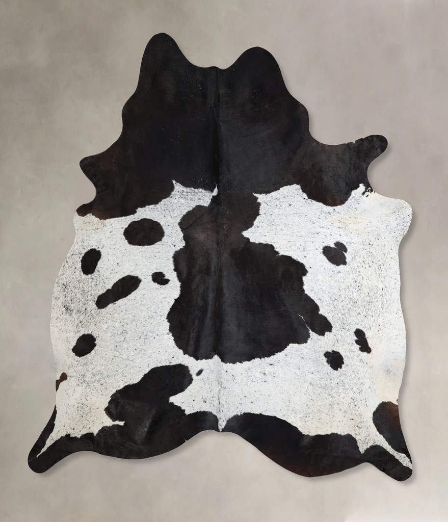 Black and White X-Large Brazilian Cowhide Rug 7'7"H x 6'3"W #A44784 by Hudson Hides
