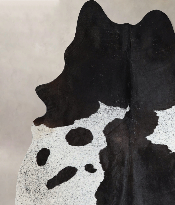 Black and White X-Large Brazilian Cowhide Rug 7'7"H x 6'3"W #A44784 by Hudson Hides