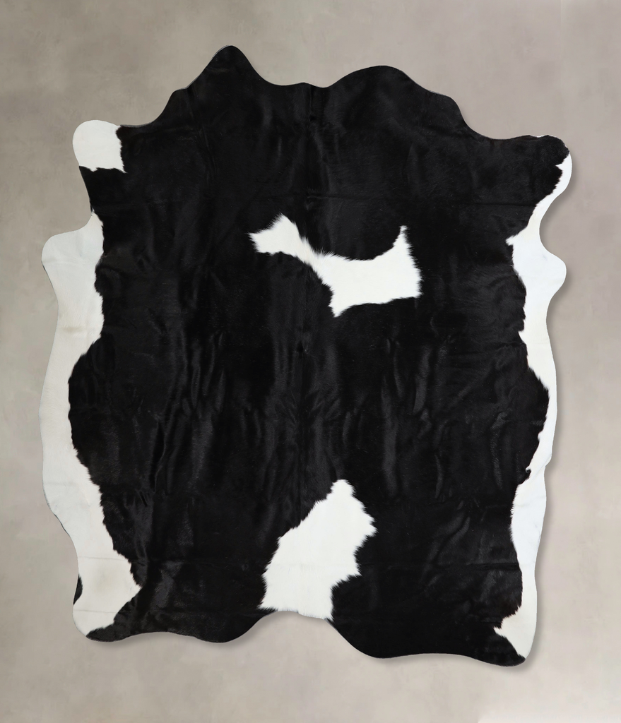 Black and White X-Large Brazilian Cowhide Rug 7'1"H x 6'5"W #A44785 by Hudson Hides