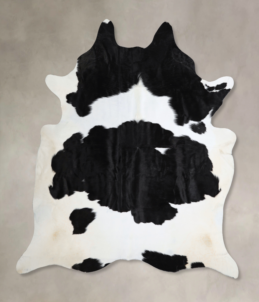 Black and White XX-Large Brazilian Cowhide Rug 7'4"H x 6'10"W #A44786 by Hudson Hides