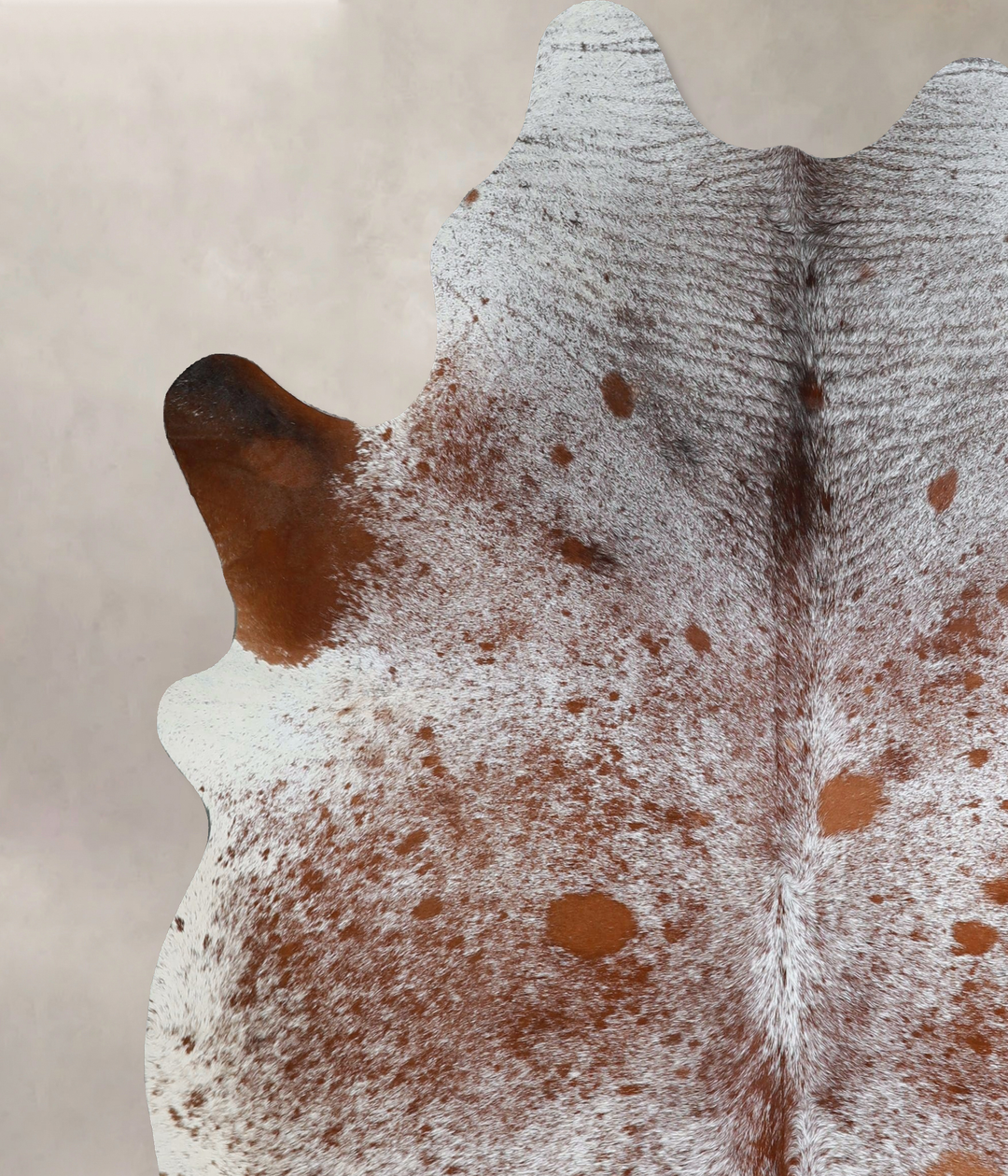 Salt and Pepper Brown X-Large Brazilian Cowhide Rug 7'2"H x 6'2"W #A44