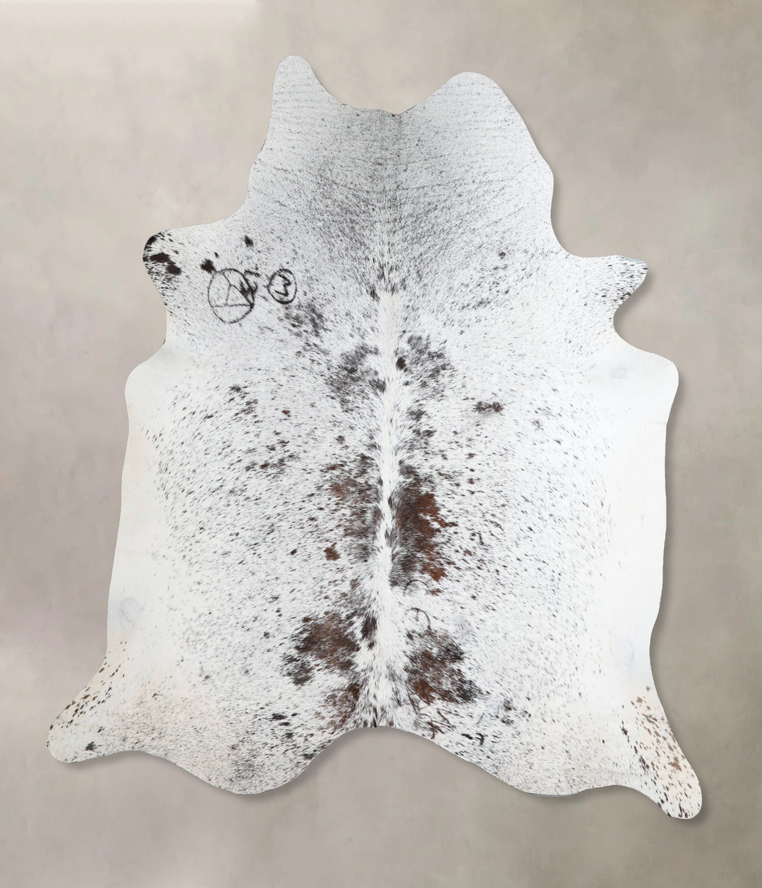 Salt and Pepper Black X-Large Brazilian Cowhide Rug 6'11"H x 6'3"W #A4