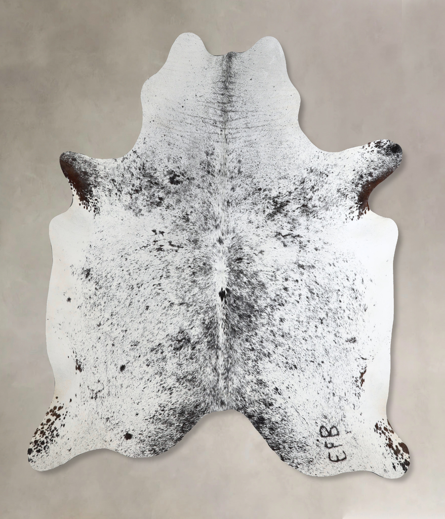Salt and Pepper Black X-Large Brazilian Cowhide Rug 7'0"H x 6'6"W #A44812 by Hudson Hides