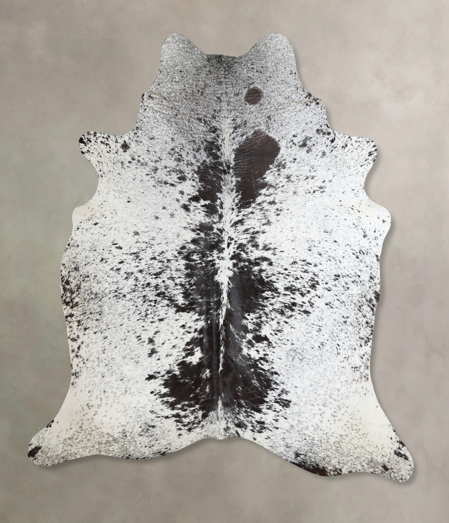 Salt and Pepper Black X-Large Brazilian Cowhide Rug 7'6"H x 6'4"W #A44813 by Hudson Hides