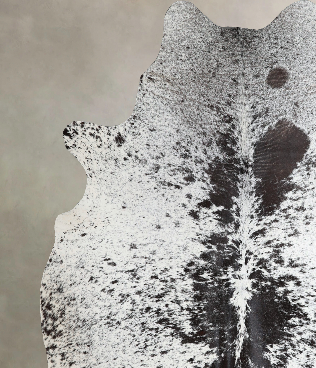 Salt and Pepper Black X-Large Brazilian Cowhide Rug 7'6"H x 6'4"W #A44