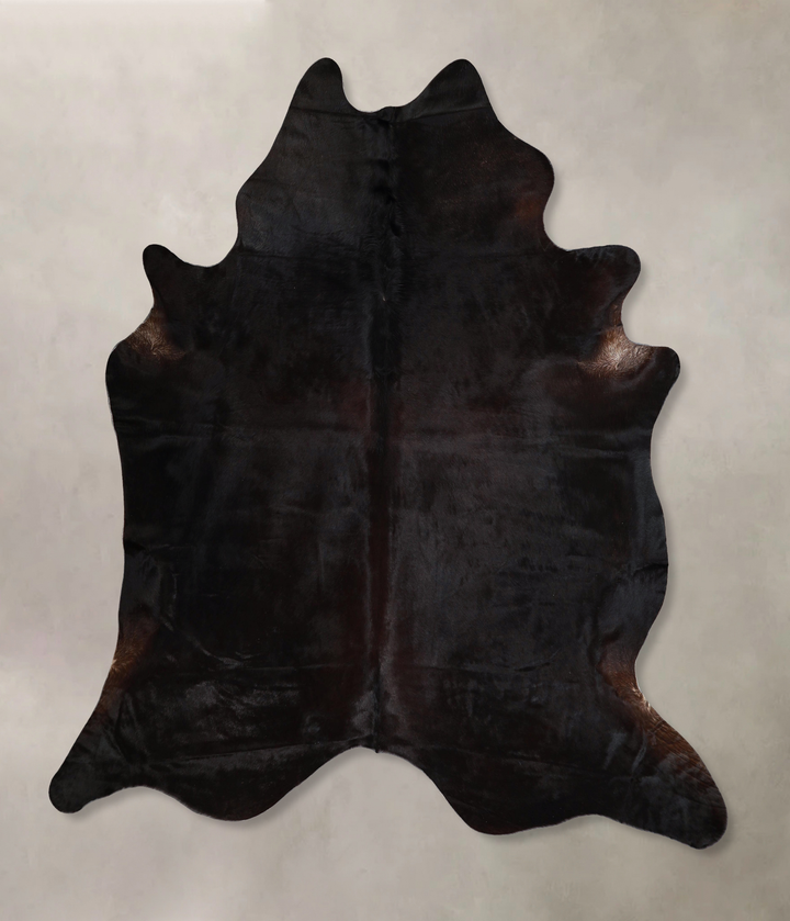 Solid Black X-Large Brazilian Cowhide Rug 7'5"H x 6'8"W #A44822 by Hudson Hides