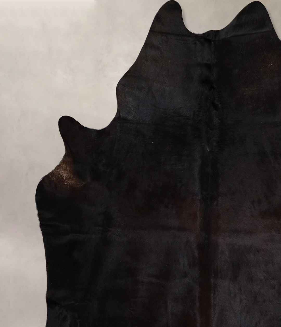 Solid Black X-Large Brazilian Cowhide Rug 7'5"H x 6'8"W #A44822 by Hud
