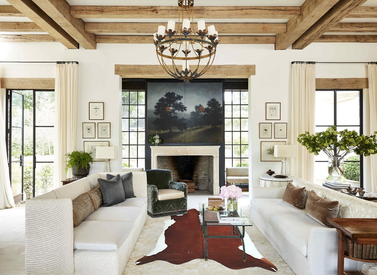 Hereford XX-Large Brazilian Cowhide Rug 7'3"H x 7'1"W #A44825 by Hudson Hides