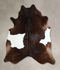 Chocolate and White X-Large Brazilian Cowhide Rug 6'8