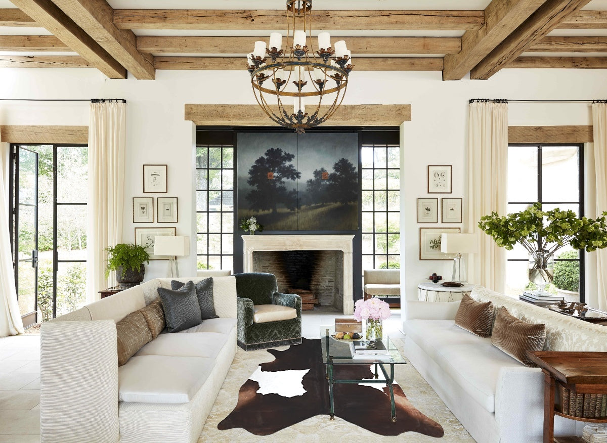 Chocolate and White Cowhide Rug #A44829
