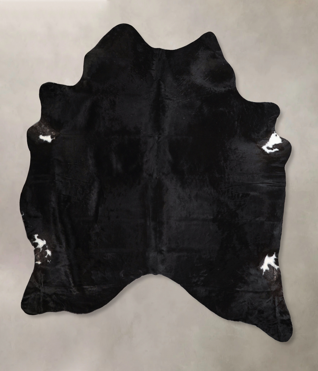 Solid Black X-Large Brazilian Cowhide Rug 7'1"H x 5'10"W #A44833 by Hu
