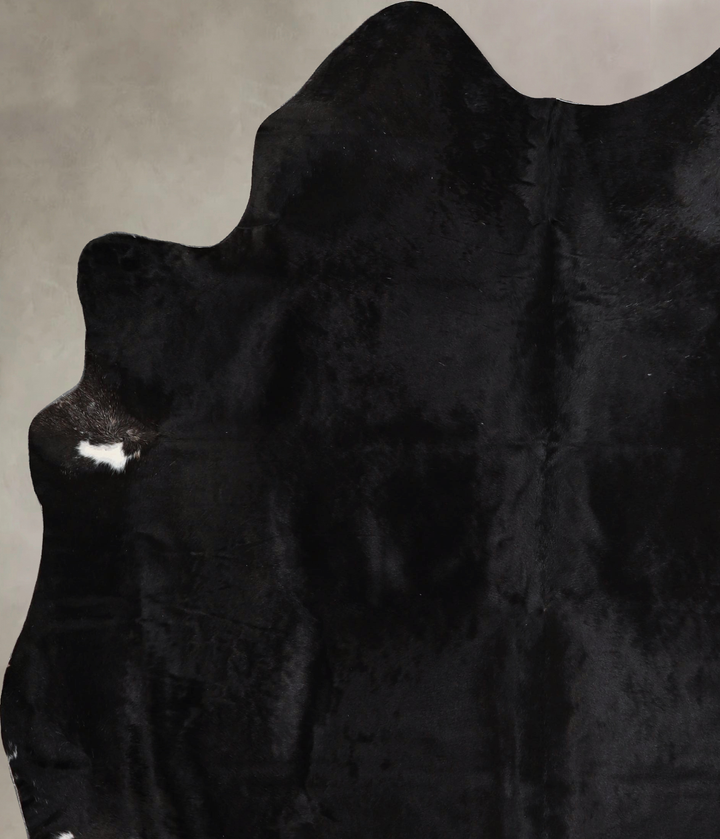 Solid Black X-Large Brazilian Cowhide Rug 7'1"H x 5'10"W #A44833 by Hudson Hides