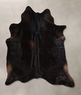 Solid Black X-Large Brazilian Cowhide Rug 6'9"H x 6'4"W #A44834 by Hudson Hides