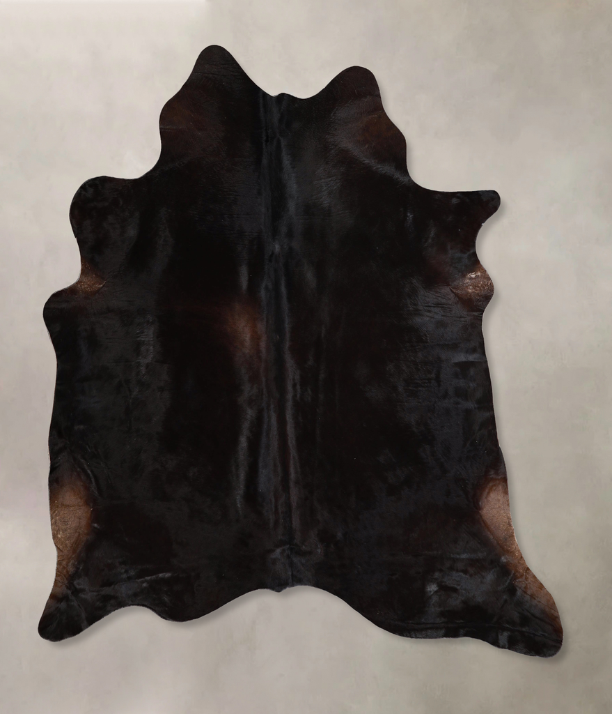 Solid Black X-Large Brazilian Cowhide Rug 6'9"H x 6'4"W #A44834 by Hudson Hides