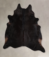 Solid Black X-Large Brazilian Cowhide Rug 7'6"H x 6'4"W #A44836 by Hudson Hides