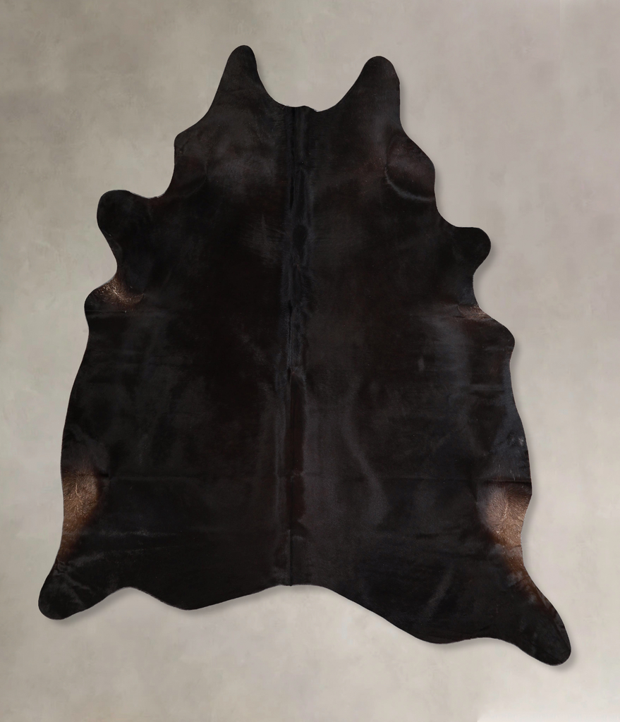 Solid Black X-Large Brazilian Cowhide Rug 7'6"H x 6'4"W #A44836 by Hudson Hides